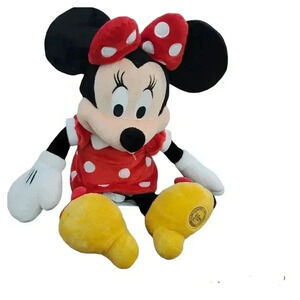 Disney Minnie Mouse red polka dot dress exclusive authentic original 17in plush